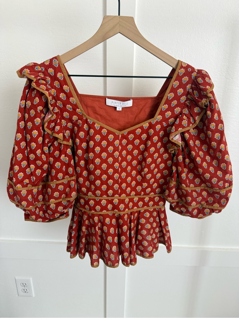 Hunter Bell Blayne Puff Sleeve Floral Top
